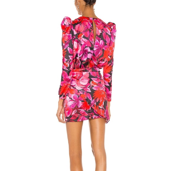 Revolve N.B.D Levigne Mini Dress Dark Floral print size SMALL - Picture 2 of 14